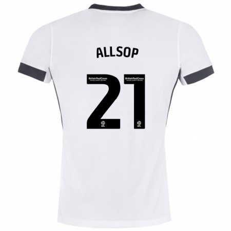 Kandiny Enfant Maillot Ryan Allsop #21 Blanc Noir Tenues Extérieur 2024/25 T-Shirt