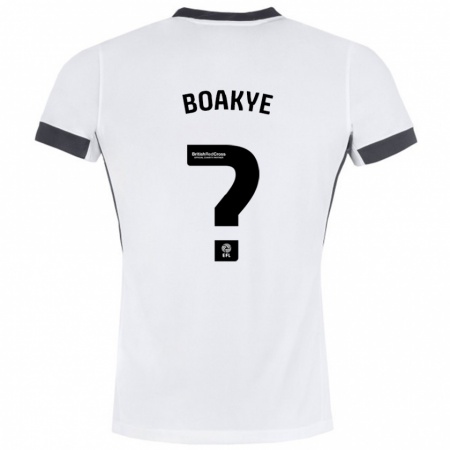 Kandiny Enfant Maillot Godfred Boakye #0 Blanc Noir Tenues Extérieur 2024/25 T-Shirt