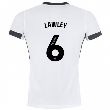 Kandiny Enfant Maillot Gemma Lawley #6 Blanc Noir Tenues Extérieur 2024/25 T-Shirt