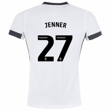 Kandiny Enfant Maillot Abbi Jenner #27 Blanc Noir Tenues Extérieur 2024/25 T-Shirt