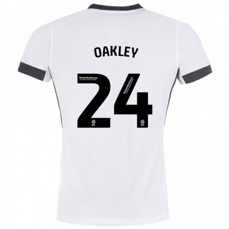 Kandiny Enfant Maillot Marcel Oakley #24 Blanc Noir Tenues Extérieur 2024/25 T-Shirt