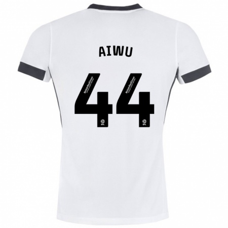 Kandiny Enfant Maillot Emanuel Aiwu #44 Blanc Noir Tenues Extérieur 2024/25 T-Shirt