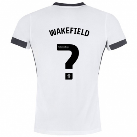 Kandiny Enfant Maillot Kieran Wakefield #0 Blanc Noir Tenues Extérieur 2024/25 T-Shirt