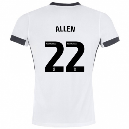 Kandiny Enfant Maillot Remi Allen #22 Blanc Noir Tenues Extérieur 2024/25 T-Shirt