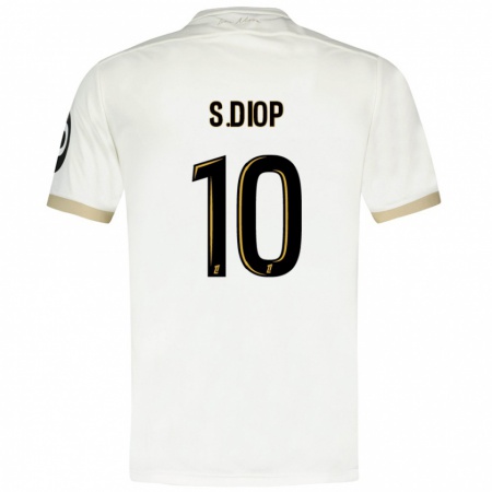 Kandiny Enfant Maillot Sofiane Diop #10 Blanc Doré Tenues Extérieur 2024/25 T-Shirt