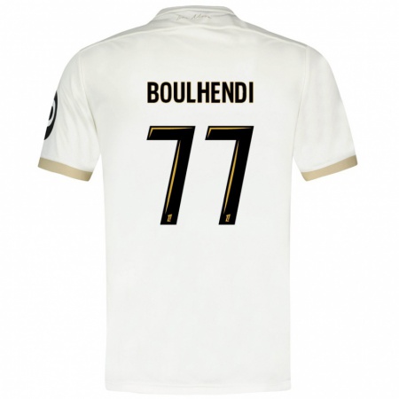 Kandiny Enfant Maillot Teddy Boulhendi #77 Blanc Doré Tenues Extérieur 2024/25 T-Shirt