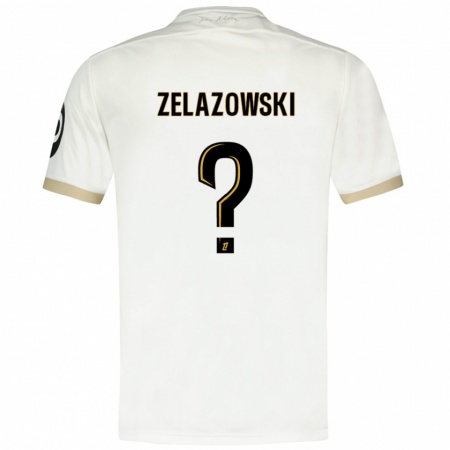 Kandiny Enfant Maillot Bartosz Zelazowski #0 Blanc Doré Tenues Extérieur 2024/25 T-Shirt