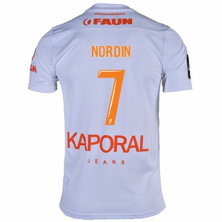 Kandiny Enfant Maillot Arnaud Nordin #7 Blanc Tenues Extérieur 2024/25 T-Shirt