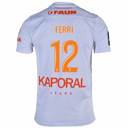 Kandiny Enfant Maillot Jordan Ferri #12 Blanc Tenues Extérieur 2024/25 T-Shirt