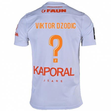 Kandiny Enfant Maillot Viktor Dzodic #0 Blanc Tenues Extérieur 2024/25 T-Shirt