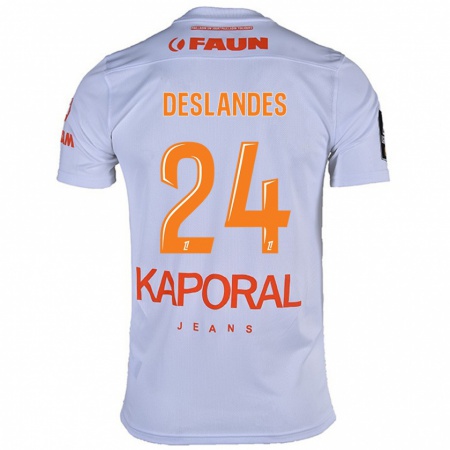 Kandiny Enfant Maillot Océane Deslandes #24 Blanc Tenues Extérieur 2024/25 T-Shirt