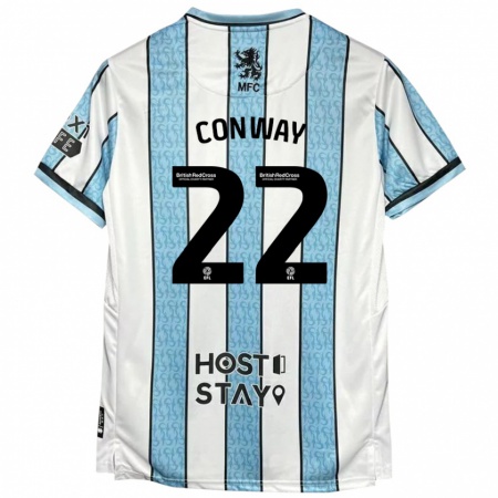 Kandiny Enfant Maillot Tommy Conway #22 Blanc Bleu Tenues Extérieur 2024/25 T-Shirt