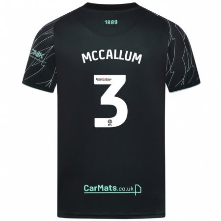 Kandiny Enfant Maillot Sam Mccallum #3 Noir Vert Tenues Extérieur 2024/25 T-Shirt