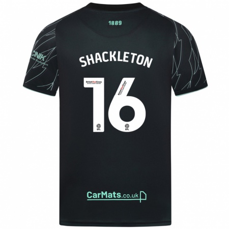 Kandiny Enfant Maillot Jamie Shackleton #16 Noir Vert Tenues Extérieur 2024/25 T-Shirt