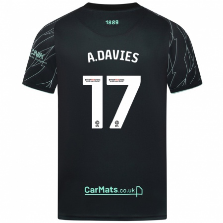 Kandiny Enfant Maillot Adam Davies #17 Noir Vert Tenues Extérieur 2024/25 T-Shirt