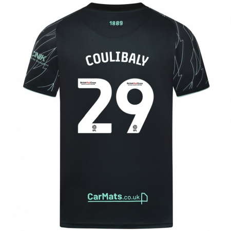 Kandiny Enfant Maillot Ismaila Coulibaly #29 Noir Vert Tenues Extérieur 2024/25 T-Shirt