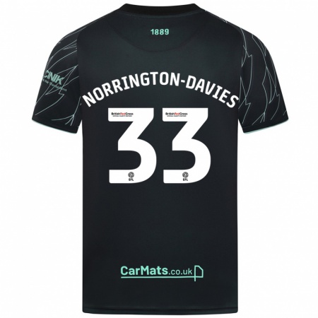 Kandiny Enfant Maillot Rhys Norrington-Davies #33 Noir Vert Tenues Extérieur 2024/25 T-Shirt