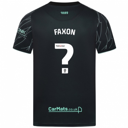 Kandiny Enfant Maillot Luke Faxon #0 Noir Vert Tenues Extérieur 2024/25 T-Shirt