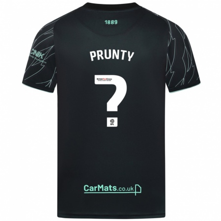 Kandiny Enfant Maillot Jayden Prunty #0 Noir Vert Tenues Extérieur 2024/25 T-Shirt