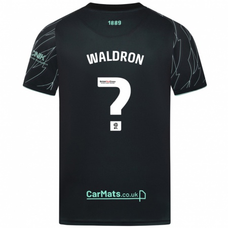 Kandiny Enfant Maillot Jack Waldron #0 Noir Vert Tenues Extérieur 2024/25 T-Shirt