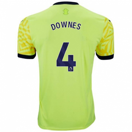 Kandiny Enfant Maillot Flynn Downes #4 Jaune Tenues Extérieur 2024/25 T-Shirt