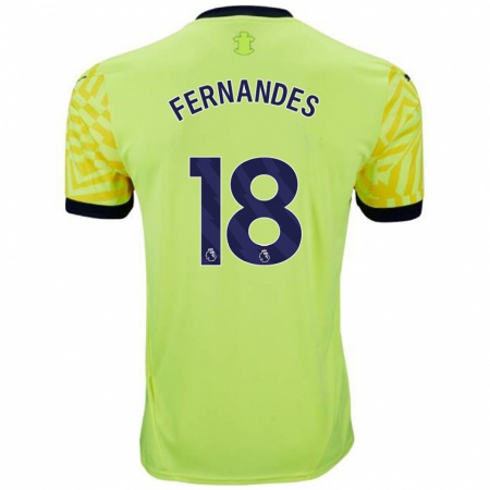 Kandiny Enfant Maillot Mateus Fernandes #18 Jaune Tenues Extérieur 2024/25 T-Shirt