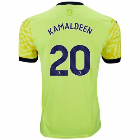 Kandiny Enfant Maillot Kamaldeen Sulemana #20 Jaune Tenues Extérieur 2024/25 T-Shirt