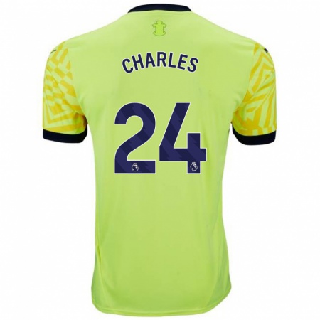 Kandiny Enfant Maillot Shea Charles #24 Jaune Tenues Extérieur 2024/25 T-Shirt