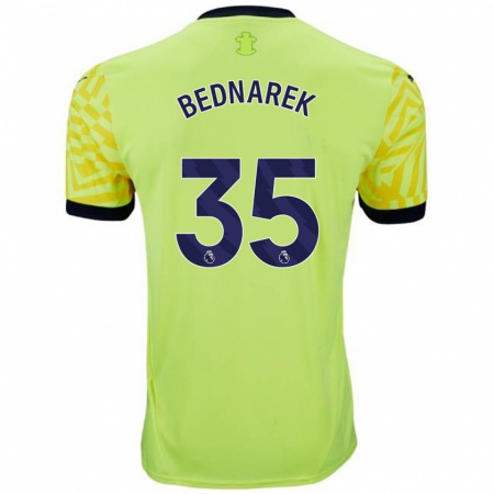 Kandiny Enfant Maillot Jan Bednarek #35 Jaune Tenues Extérieur 2024/25 T-Shirt