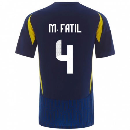 Kandiny Enfant Maillot Mohammed Al-Fatil #4 Bleu Jaune Tenues Extérieur 2024/25 T-Shirt