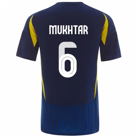 Kandiny Enfant Maillot Mukhtar Ali #6 Bleu Jaune Tenues Extérieur 2024/25 T-Shirt