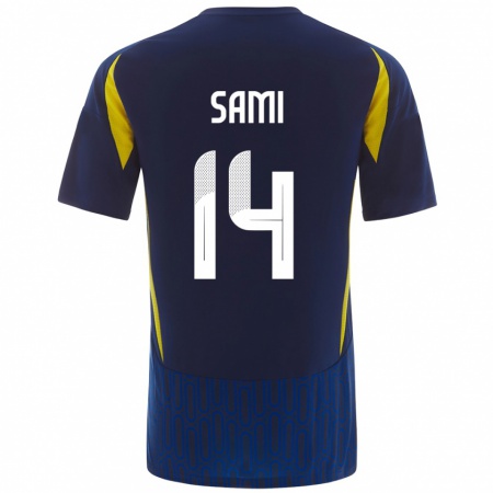 Kandiny Enfant Maillot Sami Al-Najei #14 Bleu Jaune Tenues Extérieur 2024/25 T-Shirt