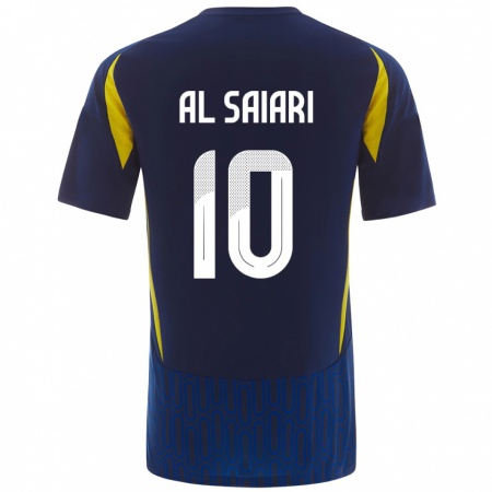 Kandiny Enfant Maillot Mubarkh Al-Saiari #10 Bleu Jaune Tenues Extérieur 2024/25 T-Shirt