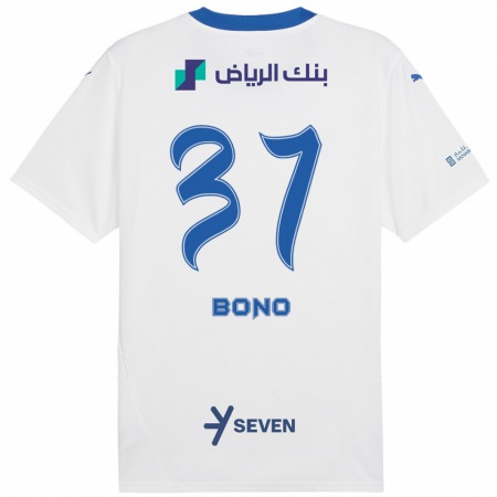 Kandiny Enfant Maillot Bono #37 Blanc Bleu Tenues Extérieur 2024/25 T-Shirt