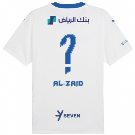 Kandiny Enfant Maillot Suhayb Al-Zaid #0 Blanc Bleu Tenues Extérieur 2024/25 T-Shirt