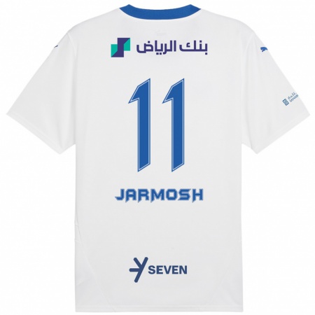 Kandiny Enfant Maillot Abdulaziz Jarmosh #11 Blanc Bleu Tenues Extérieur 2024/25 T-Shirt