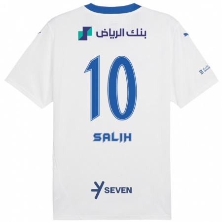 Kandiny Enfant Maillot Zakia Salih #10 Blanc Bleu Tenues Extérieur 2024/25 T-Shirt