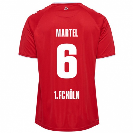 Kandiny Enfant Maillot Eric Martel #6 Rouge Blanc Tenues Extérieur 2024/25 T-Shirt