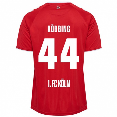 Kandiny Enfant Maillot Matthias Köbbing #44 Rouge Blanc Tenues Extérieur 2024/25 T-Shirt