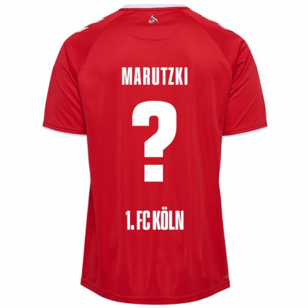 Kandiny Enfant Maillot Mikolaj Marutzki #0 Rouge Blanc Tenues Extérieur 2024/25 T-Shirt