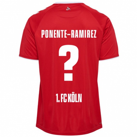 Kandiny Enfant Maillot Jason Ponente-Ramirez #0 Rouge Blanc Tenues Extérieur 2024/25 T-Shirt