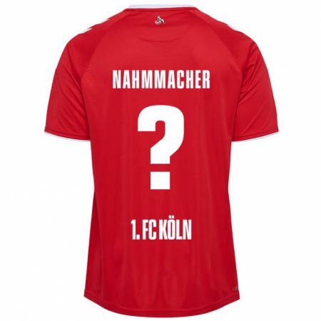 Kandiny Enfant Maillot Emil Nahmmacher #0 Rouge Blanc Tenues Extérieur 2024/25 T-Shirt