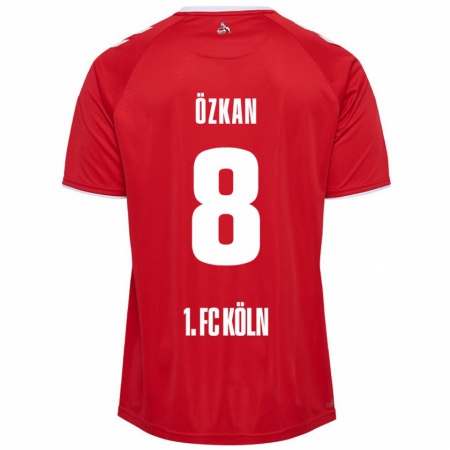 Kandiny Enfant Maillot Mikail Özkan #8 Rouge Blanc Tenues Extérieur 2024/25 T-Shirt