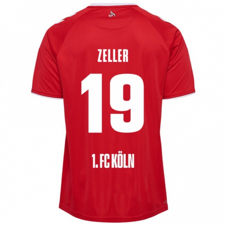 Kandiny Enfant Maillot Dóra Zeller #19 Rouge Blanc Tenues Extérieur 2024/25 T-Shirt