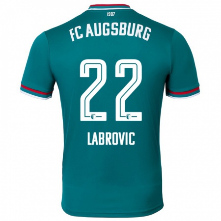 Kandiny Enfant Maillot Nediljko Labrovic #22 Vert Foncé Tenues Extérieur 2024/25 T-Shirt