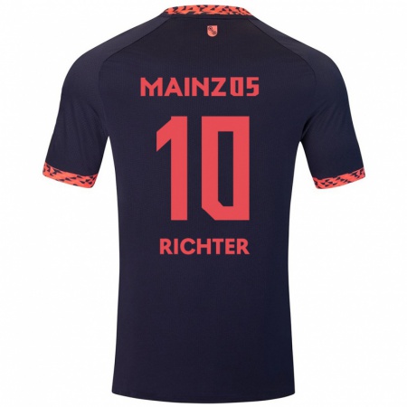 Kandiny Enfant Maillot Marco Richter #10 Bleu Corail Rouge Tenues Extérieur 2024/25 T-Shirt