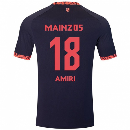 Kandiny Enfant Maillot Nadiem Amiri #18 Bleu Corail Rouge Tenues Extérieur 2024/25 T-Shirt