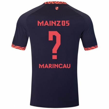 Kandiny Enfant Maillot Emanuel Marincău #0 Bleu Corail Rouge Tenues Extérieur 2024/25 T-Shirt