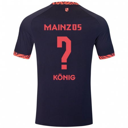 Kandiny Enfant Maillot Raúl König #0 Bleu Corail Rouge Tenues Extérieur 2024/25 T-Shirt