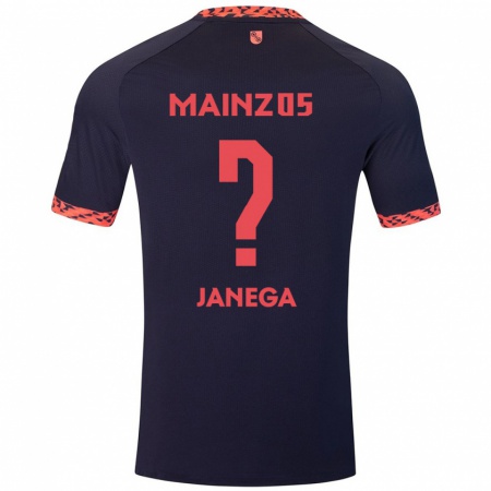 Kandiny Enfant Maillot Jan Janega #0 Bleu Corail Rouge Tenues Extérieur 2024/25 T-Shirt